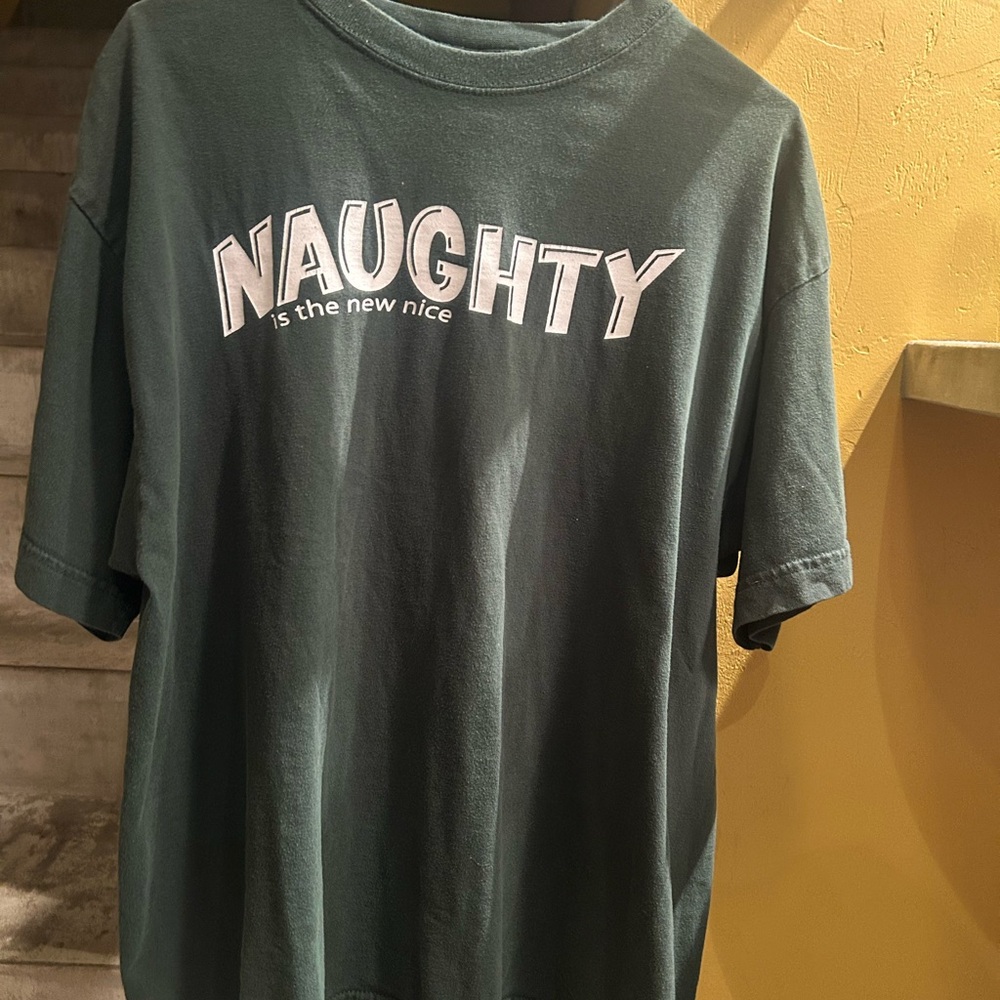 Naughty is the new nice Green Graphic tee